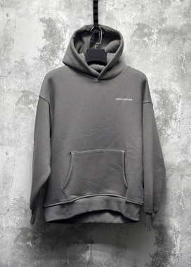 Худі оверсайз на флісі базове чоловіче темно-сіре MFStore Изображение Худі оверсайз на флісі базове чоловіче темно-сіре MFStore