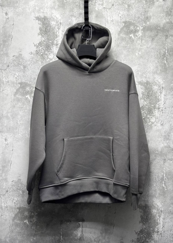 Худі оверсайз на флісі базове чоловіче темно-сіре MFStore Изображение Худі оверсайз на флісі базове чоловіче темно-сіре MFStore