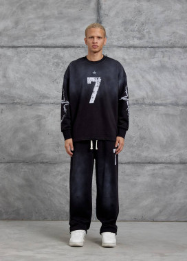 Стильний градієнтний костюм з текстом і принтами MFStore Изображение Стильний градієнтний костюм з текстом і принтами MFStore