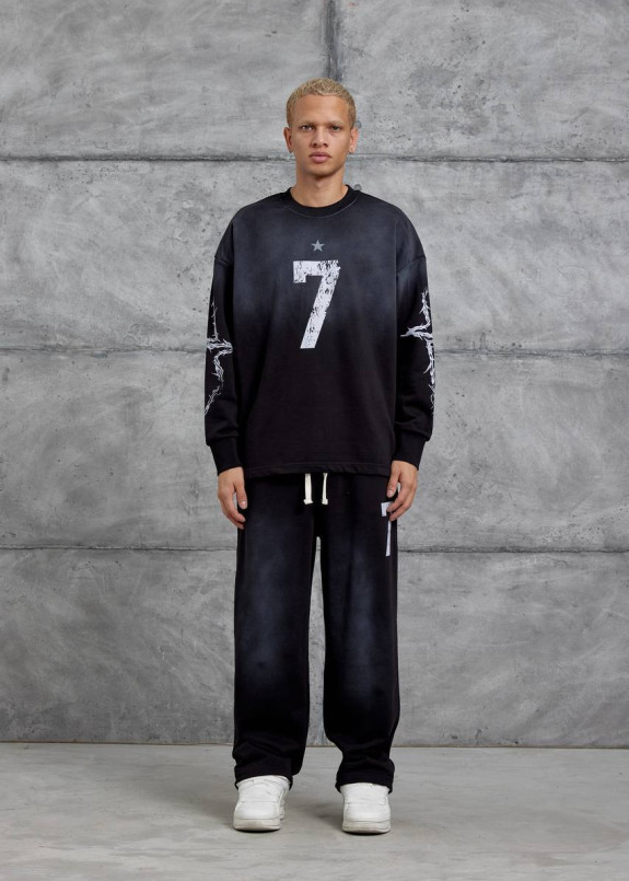 Стильний градієнтний костюм з текстом і принтами MFStore Изображение Стильний градієнтний костюм з текстом і принтами MFStore