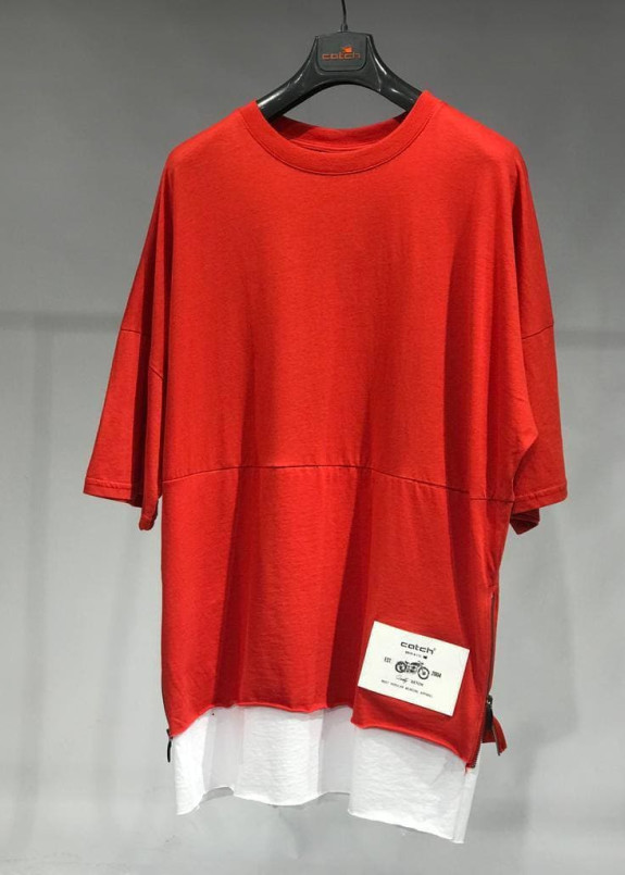 Изображение Базовая красная футболка с удлиненным рукавом MFStore