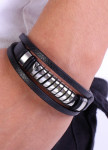 Браслет Symmetry  кожа и сталь fashion Изображение Браслет Symmetry  кожа и сталь fashion