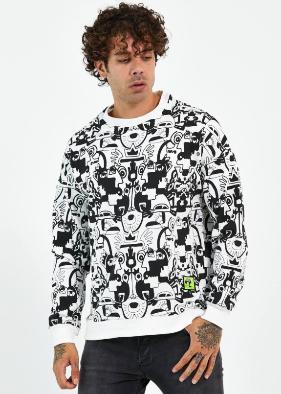Свитшот с арт принтом белый MFStore Изображение Свитшот с арт принтом белый MFStore