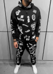 Костюм оверсайз с тектом і принтами чорно-білий MFStore Изображение Костюм оверсайз с тектом і принтами чорно-білий MFStore