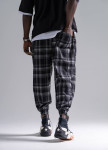 Штани вільного крою в клітинку на манжеті чорні MFStore Изображение Штани вільного крою в клітинку на манжеті чорні MFStore