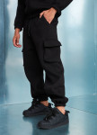Стильний чорний карго костюм на флісі MFStore Изображение Стильний чорний карго костюм на флісі MFStore