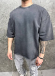 Футболка oversize з необробленими краями виварена графіт MFStore Изображение Футболка oversize з необробленими краями виварена графіт MFStore