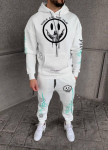Костюм с принтами оверсайз на флисе белый MFStore Изображение Костюм с принтами оверсайз на флисе белый MFStore