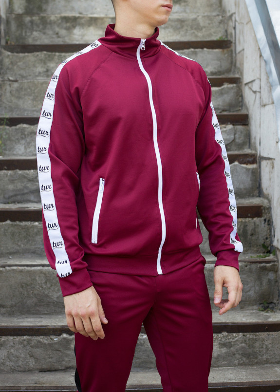 Мастерка олимпийка мужская бордовая Смоук Tur streetwear Изображение Мастерка олимпийка мужская бордовая Смоук Tur streetwear