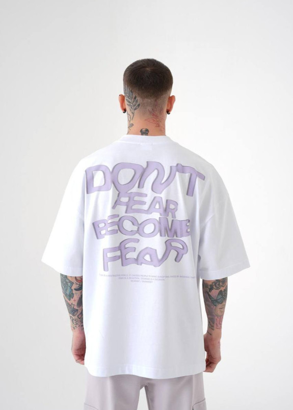 Футболка оверсайз з текстом dont біла MFStore Изображение Футболка оверсайз з текстом dont біла MFStore