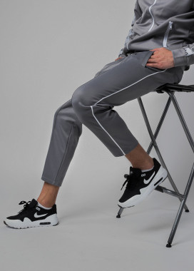 Спортивные штаны мужские серые Кейдж Tur streetwear Изображение Спортивные штаны мужские серые Кейдж Tur streetwear