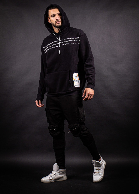 Худи на флисе с белым текстом catch up MFStore Изображение Худи на флисе с белым текстом catch up MFStore