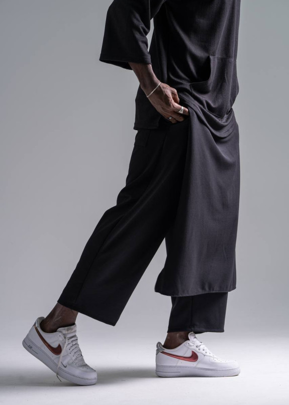 Штани прямого крою дизайнерські чорні MFStore Изображение Штани прямого крою дизайнерські чорні MFStore