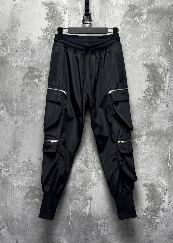 Джогери карго на манжетах чорні з накладними карманами MFStore Изображение Джогери карго на манжетах чорні з накладними карманами MFStore