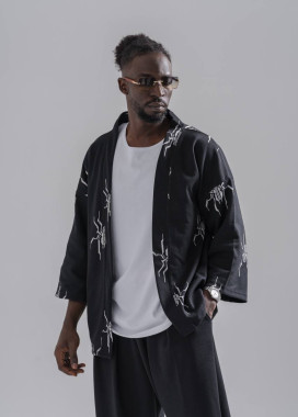 Кімоно вільного крою spiders чорне MFStore Изображение Кімоно вільного крою spiders чорне MFStore