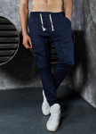 Изображение Джинсы с накладными карманами и шнурком синие MFStore