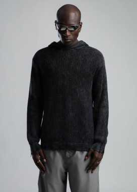 Светр оверсайз виварений з капюшоном темно-сірий MFStore Изображение Светр оверсайз виварений з капюшоном темно-сірий MFStore