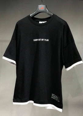 Футболка черная carry out my plan MFStore Изображение Футболка черная carry out my plan MFStore