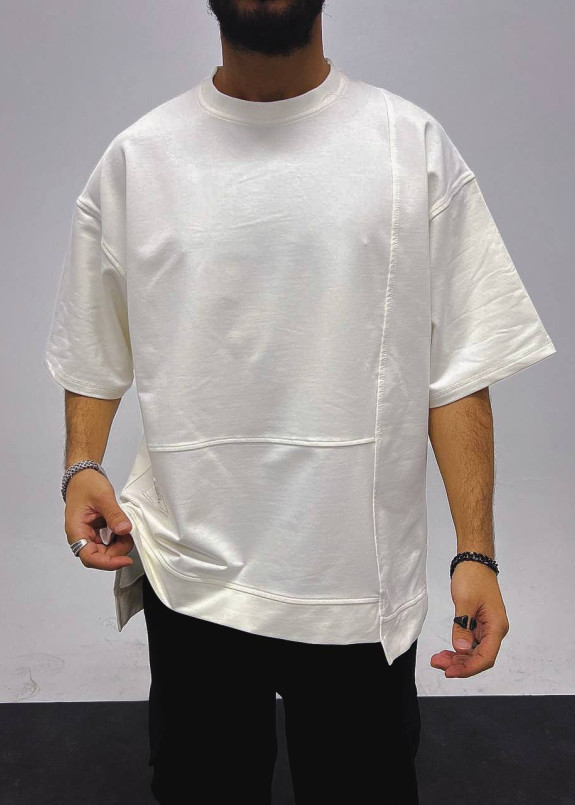 Футболка оверсайз асиметрична біла MFStore Изображение Футболка оверсайз асиметрична біла MFStore