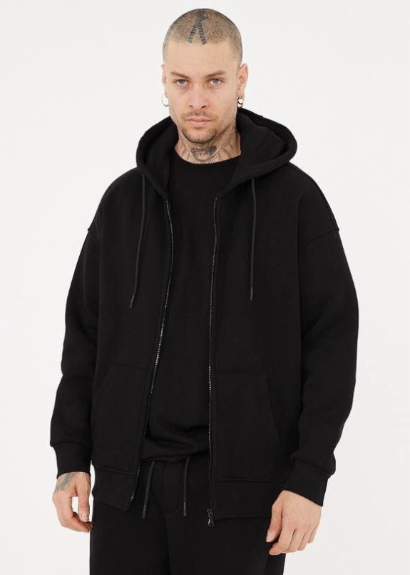 Худі оверзайз зіп базовий чорний MFStore Изображение Худі оверзайз зіп базовий чорний MFStore