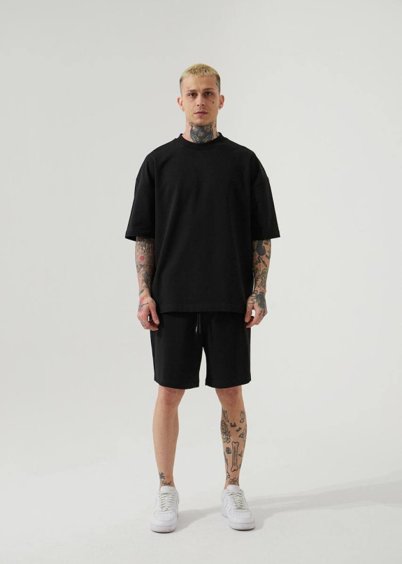 Костюм оверсайз чорний вілного крою літній MFStore Изображение Костюм оверсайз чорний вілного крою літній MFStore