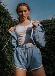 Костюм голубой на завязках Street style Изображение Костюм голубой на завязках Street style
