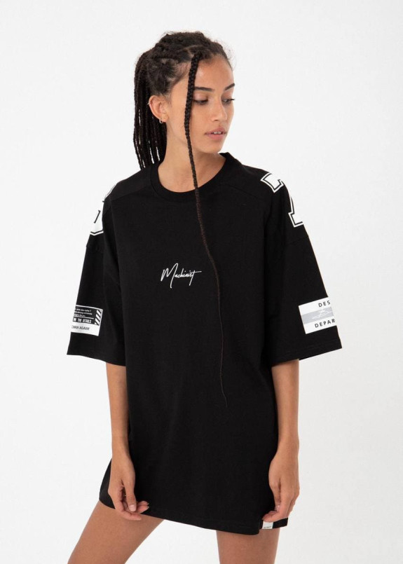 Футболка оверсайз унисекс с текстом и принтами Mfstore Изображение Футболка оверсайз унисекс с текстом и принтами Mfstore