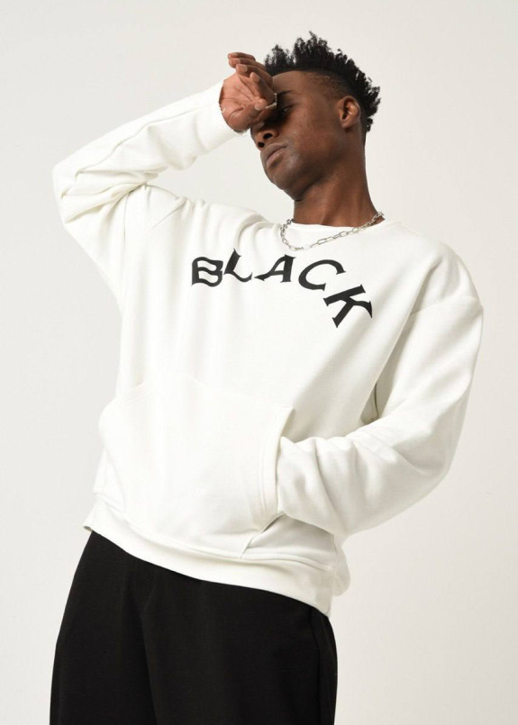 Світшот оверсайз білий з принтом MFStore Изображение Світшот оверсайз білий з принтом MFStore