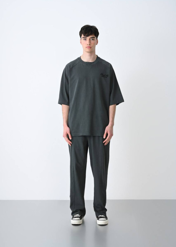 Костюм оверсайз виварений зі штанами темно-сірий MFStore Изображение Костюм оверсайз виварений зі штанами темно-сірий MFStore