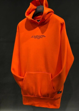 Худи оверсайз с текстом на груди оранж MFStore Изображение Худи оверсайз с текстом на груди оранж MFStore