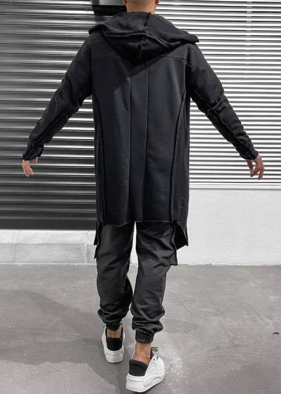 Асимметричная дизайнерская мантия с крестом на спине черная MFStore Изображение Асимметричная дизайнерская мантия с крестом на спине черная MFStore