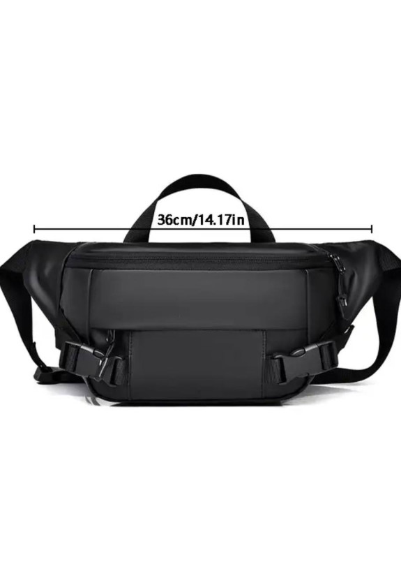 Багатофункціональна сумка-бананка матова чорна MFStore Изображение Багатофункціональна сумка-бананка матова чорна MFStore