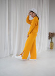 Костюм желтый тройка с штанами клеш Изображение Костюм желтый тройка с штанами клеш