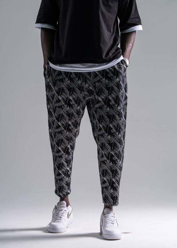 Штани вільного крою з малюнками чорні MFStore Изображение Штани вільного крою з малюнками чорні MFStore