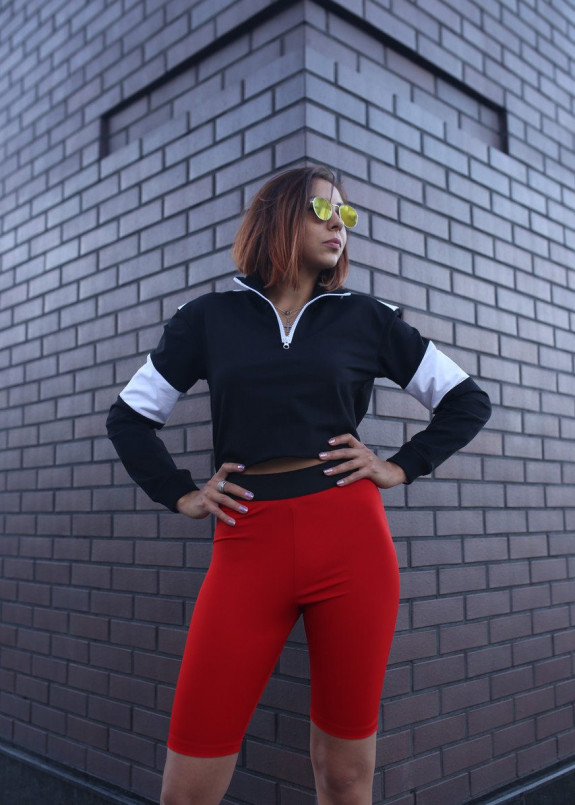 Велосипедки женские красные Джин Tur streetwear Изображение Велосипедки женские красные Джин Tur streetwear