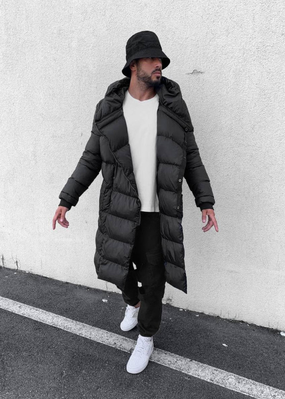 Парка удлиненная мужская черная Mfstore Изображение Парка удлиненная мужская черная Mfstore