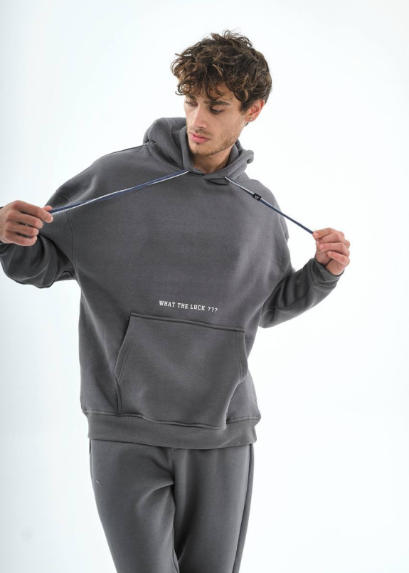 Худі оверсайз на флісі з текстом сірий MFStore Изображение Худі оверсайз на флісі з текстом сірий MFStore