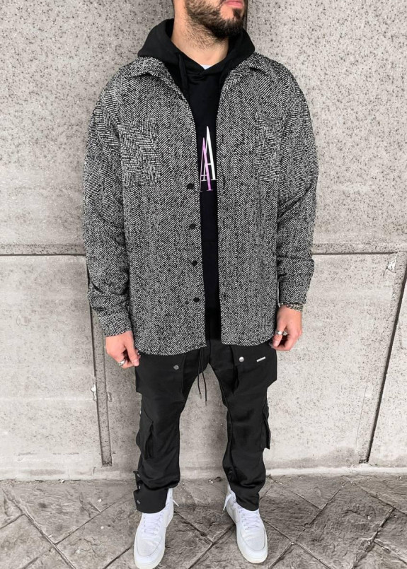 Рубашка свободного кроя серая MFStore Изображение Рубашка свободного кроя серая MFStore