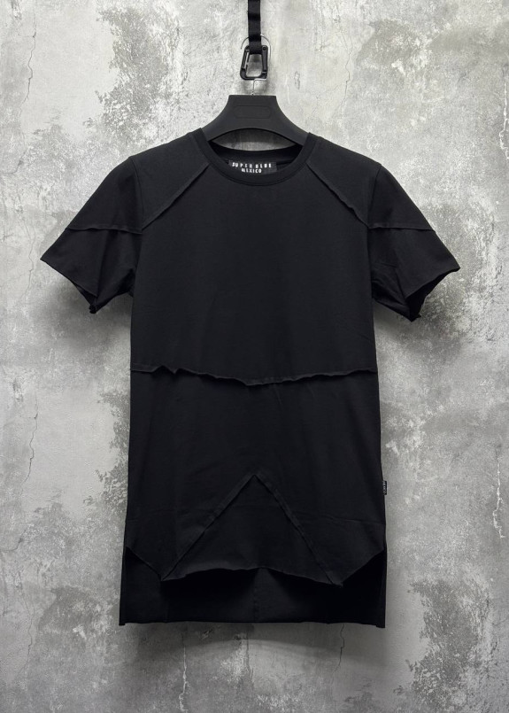 Дизайнерська футболка чорна подовжена MFStore Изображение Дизайнерська футболка чорна подовжена MFStore