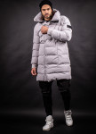 Пуховик серый матовый с боковой молнией MFStore Изображение Пуховик серый матовый с боковой молнией MFStore