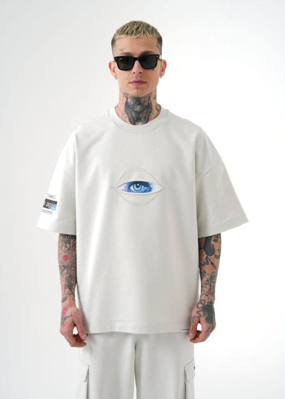 Футболка оверсайз з оком на грудях сіра MFStore Изображение Футболка оверсайз з оком на грудях сіра MFStore