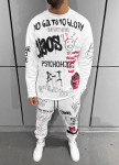 Стильний костюм з текстом і принтами білий MFStore Изображение Стильний костюм з текстом і принтами білий MFStore