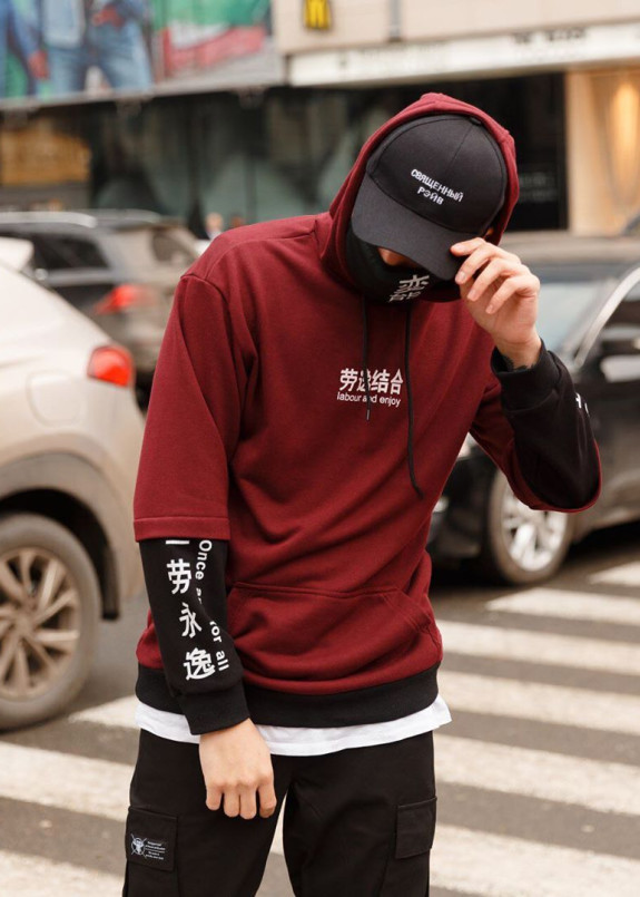 Худи бордовое Джапан Изображение Худи бордовое Джапан