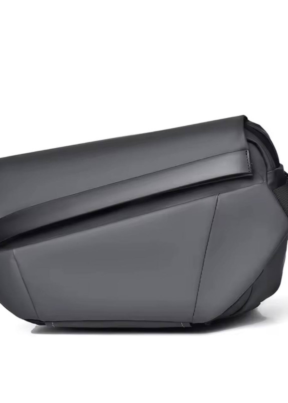 Функціональна сумка через плече з чорною вставкою сіра MFStore Изображение Функціональна сумка через плече з чорною вставкою сіра MFStore