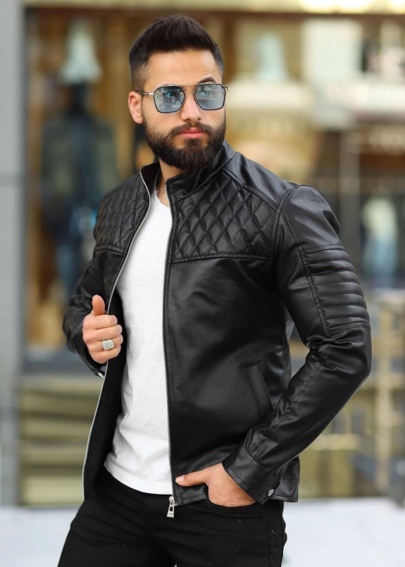 Куртка з екошкіри стегана чорна MFStore Изображение Куртка з екошкіри стегана чорна MFStore