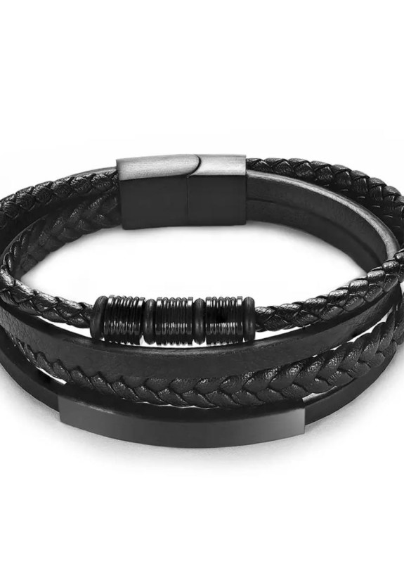 Розкішний браслет з нержавіючої сталі багатошаровий чорний MFStore Изображение Розкішний браслет з нержавіючої сталі багатошаровий чорний MFStore