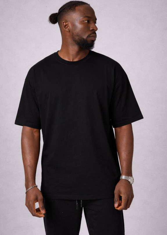 Футболка вільного крою з подовженою спинкою чорна MFStore Изображение Футболка вільного крою з подовженою спинкою чорна MFStore