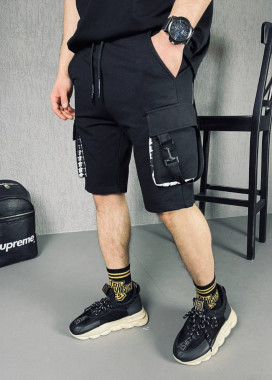 Шорти карго з лампасами чорні MFStore Изображение Шорти карго з лампасами чорні MFStore