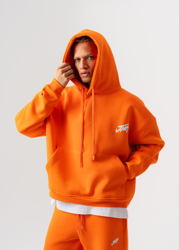 Худі оверсайз на флісі з принтом помаранчеве MFStore Изображение Худі оверсайз на флісі з принтом помаранчеве MFStore