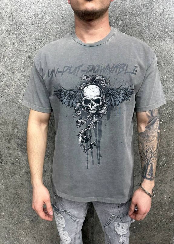 Футболка оверсайз scull сіра MFStore Изображение Футболка оверсайз scull сіра MFStore